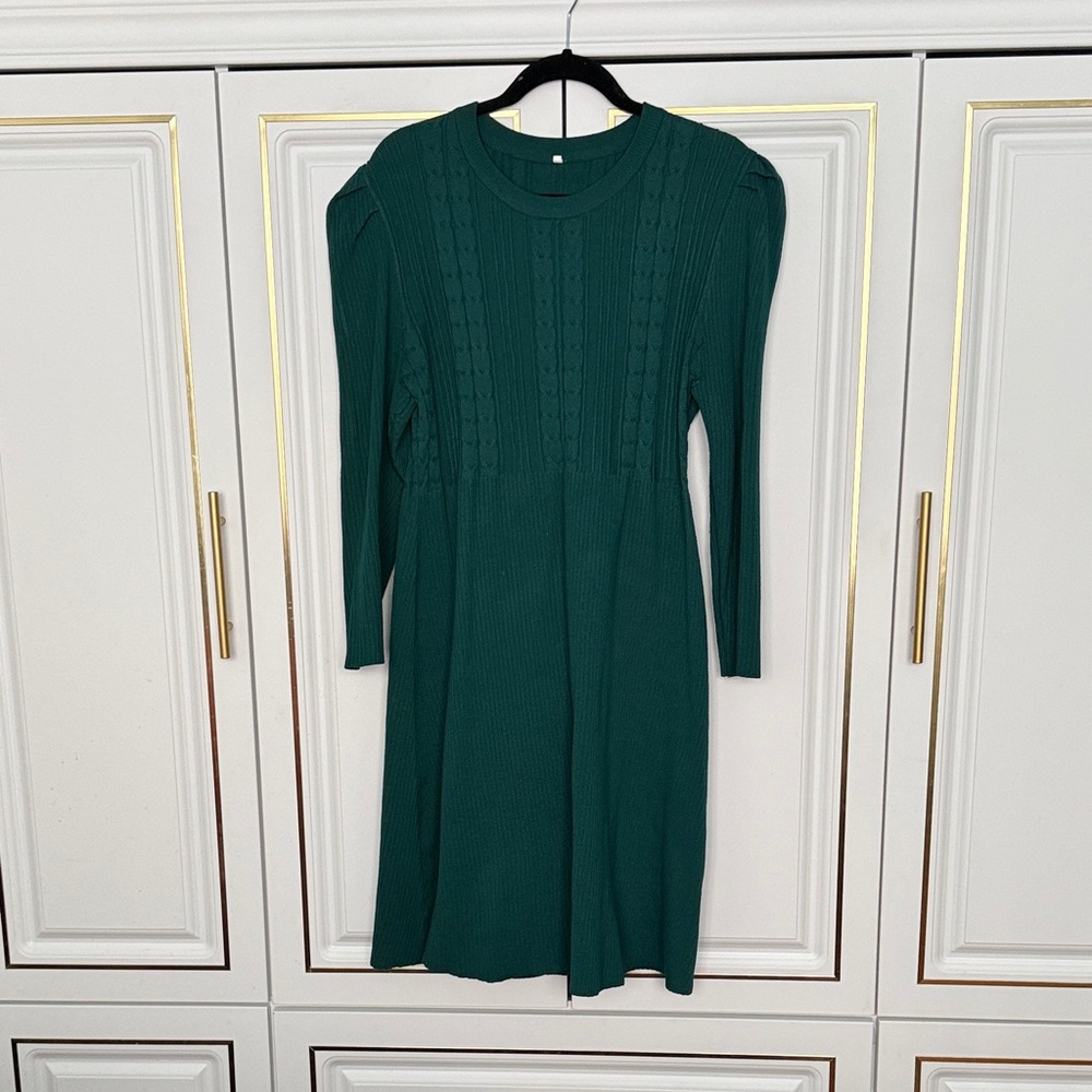 2 for 20$ ✌🏻 Knit Green Women's Dress - Picture 3 of 3